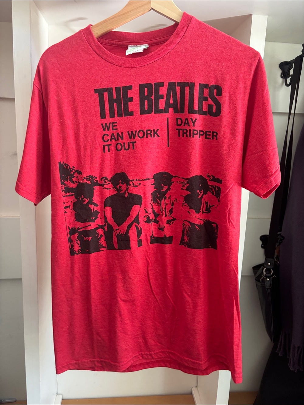 The Beatles Red Short-Sleeve Graphic Tee with Black Print